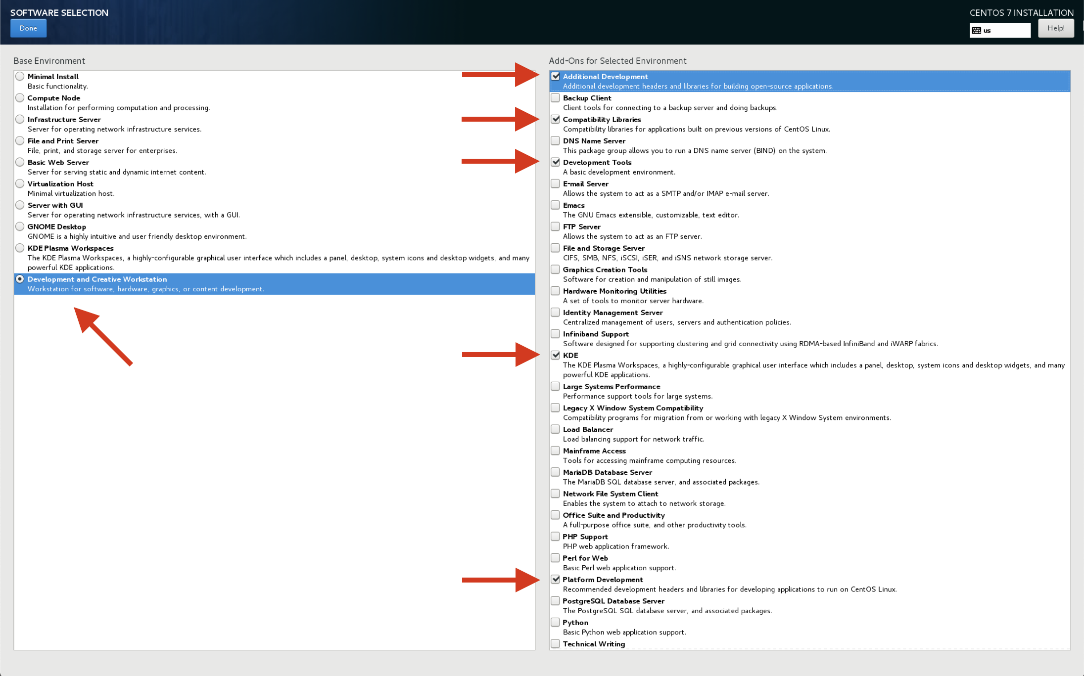 CentOS 软件选项